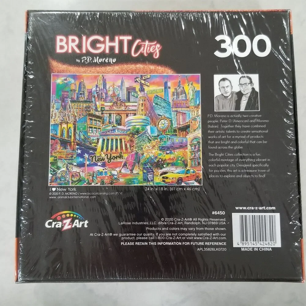 Cra-Z-Art Bright Cities 300 Piece Jigsaw Puzzle - I Heart New York New sealed